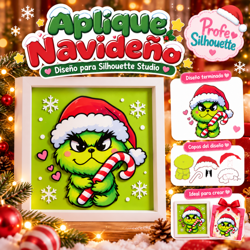 Aplique Navideño – Grinch Cute | Silhouette Studio